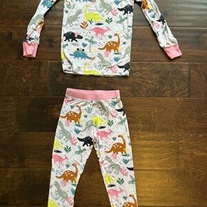 Little Sleepies Two Piece Pajama Set - Pink Jurassic Jungle
